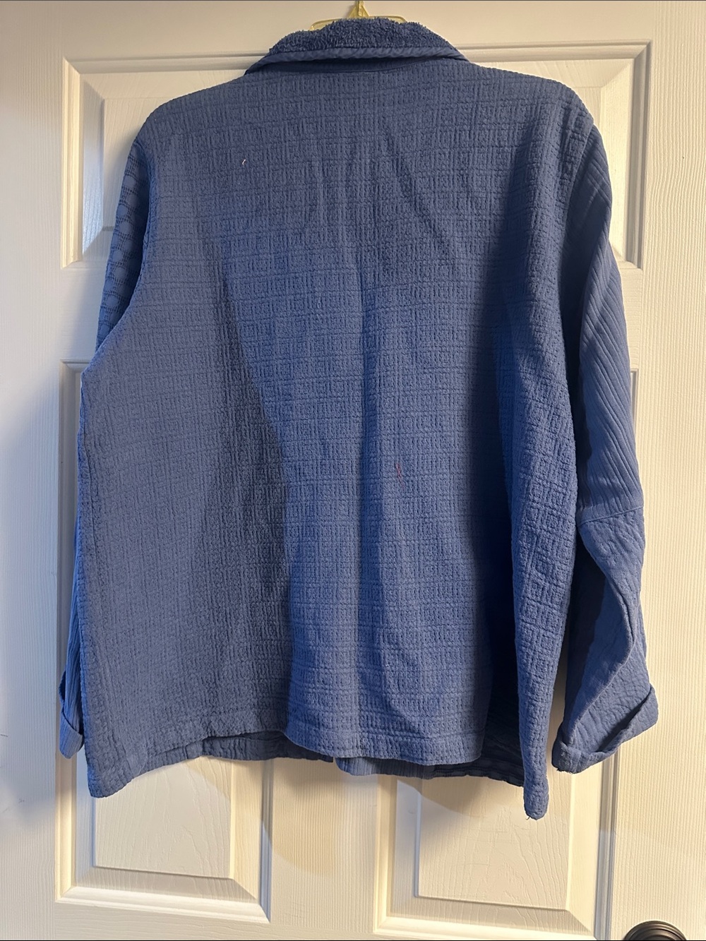 Women’s Slate Blue Patchwork Button-Front Jacket - Picture 3 of 3